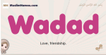 Wadad muslim girls name and meaning, islamic girls name Wadad
