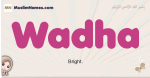 Wadha muslim girls name and meaning, islamic girls name Wadha