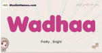 Wadhaa muslim girls name and meaning, islamic girls name Wadhaa