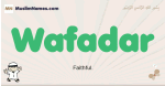Wafadar muslim boys name and meaning, islamic boys name Wafadar