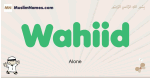 Wahiid muslim boys name and meaning, islamic boys name Wahiid