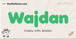 Wajdan muslim boys name and meaning, islamic boys name Wajdan