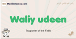 Waliy-udeen muslim boys name and meaning, islamic boys name Waliy-udeen