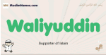 Waliyuddin muslim boys name and meaning, islamic boys name Waliyuddin