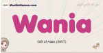 Wania muslim girls name and meaning, islamic girls name Wania