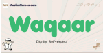 Waqaar muslim boys name and meaning, islamic boys name Waqaar