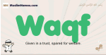 Waqf muslim boys name and meaning, islamic boys name Waqf