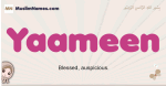 Yaameen muslim girls name and meaning, islamic girls name Yaameen