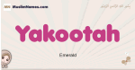 Yakootah muslim girls name and meaning, islamic girls name Yakootah