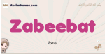 Zabeebat muslim girls name and meaning, islamic girls name Zabeebat