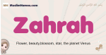 Zahrah muslim girls name and meaning, islamic girls name Zahrah