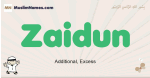 Zaidun muslim boys name and meaning, islamic boys name Zaidun