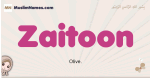 Zaitoon muslim girls name and meaning, islamic girls name Zaitoon