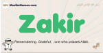 Zakir muslim boys name and meaning, islamic boys name Zakir