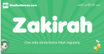 Zakirah arabic girl name and meaning, quranic girls name Zakirah