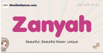 Zanyah muslim girls name and meaning, islamic girls name Zanyah
