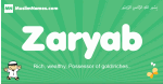 Zaryab arabic boys name and meaning, quranic boys name Zaryab