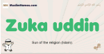 Zuka-uddin muslim boys name and meaning, islamic boys name Zuka-uddin